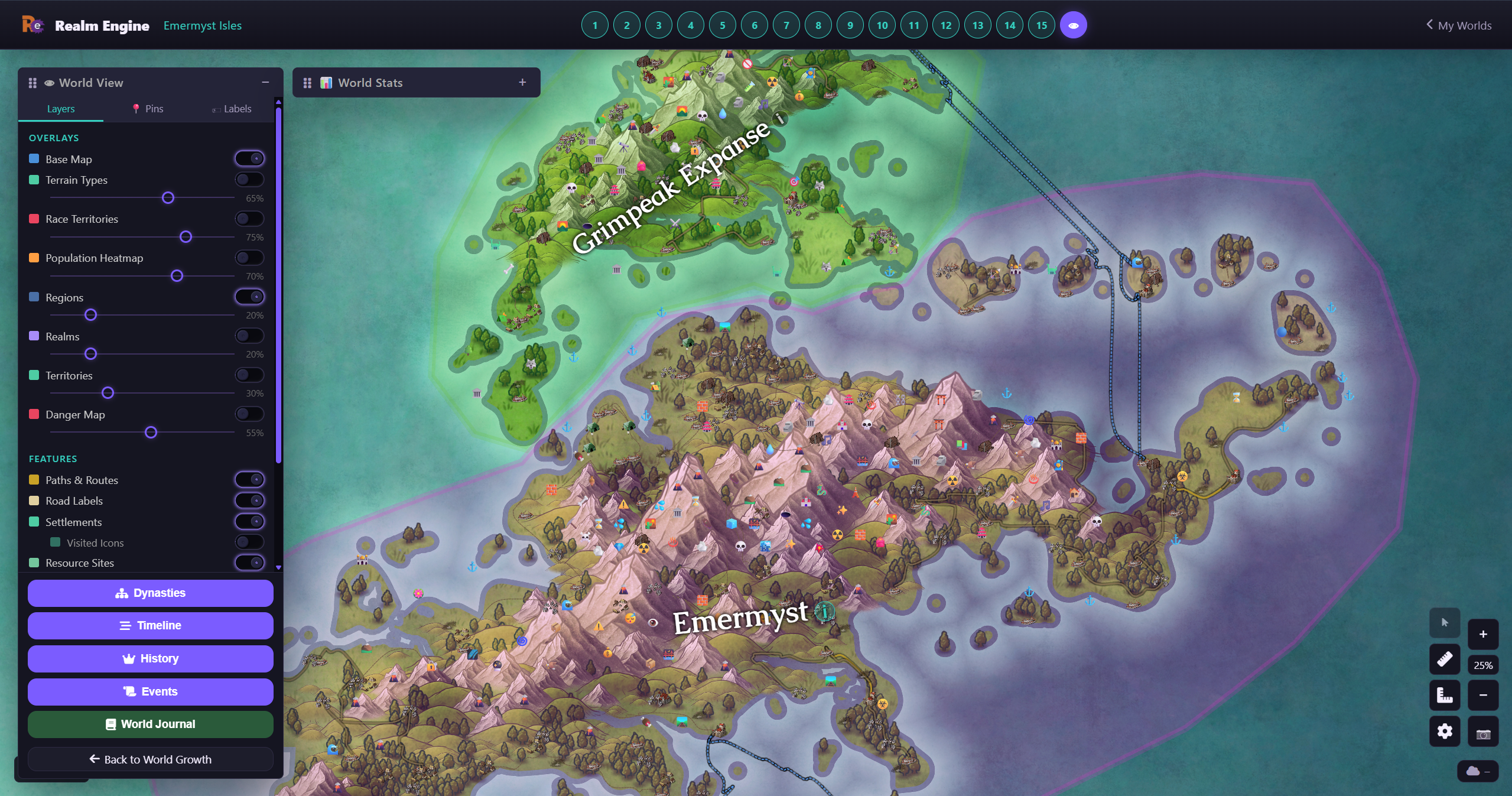 The Long Road route planning interface